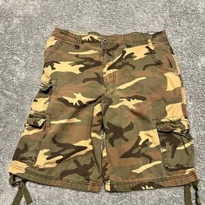 Airwalk Shorts Mens 32 Ripstop Camo Cargo Skate Green Brown